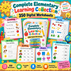 Complete Elementary Learning Collection 350 Digital Worksheets