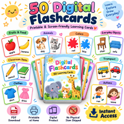 Everyday English Vocabulary 50 Digital Flashcards
